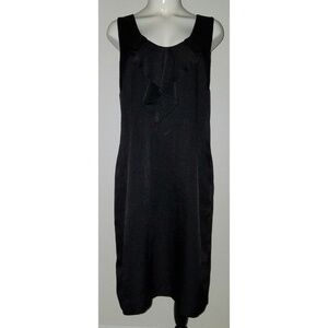 NWT David Lawrence Australia Black Sleeveless Dress Size 12 Below Knee Ruffle